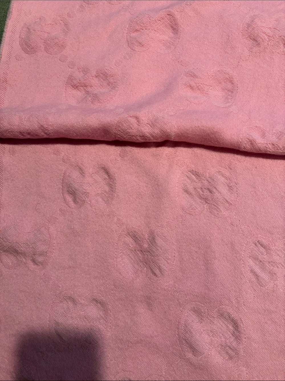 Gucci Pink Jacquard GG wool Logo Scarf - Picture 2 of 6